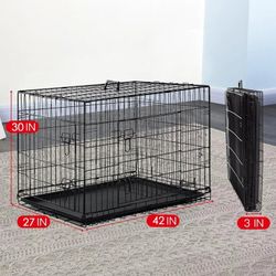 XL 42" Folding Dog Crate+ Folding Floor 