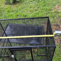 Parrot/Bird Cage Very Large Measurements Are In The Picture Has Both Trays The Metal And A Plastic One That Needs To Be Measured For The Cage