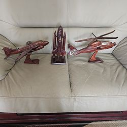 Mahogany Wood Space Shuttle and planes