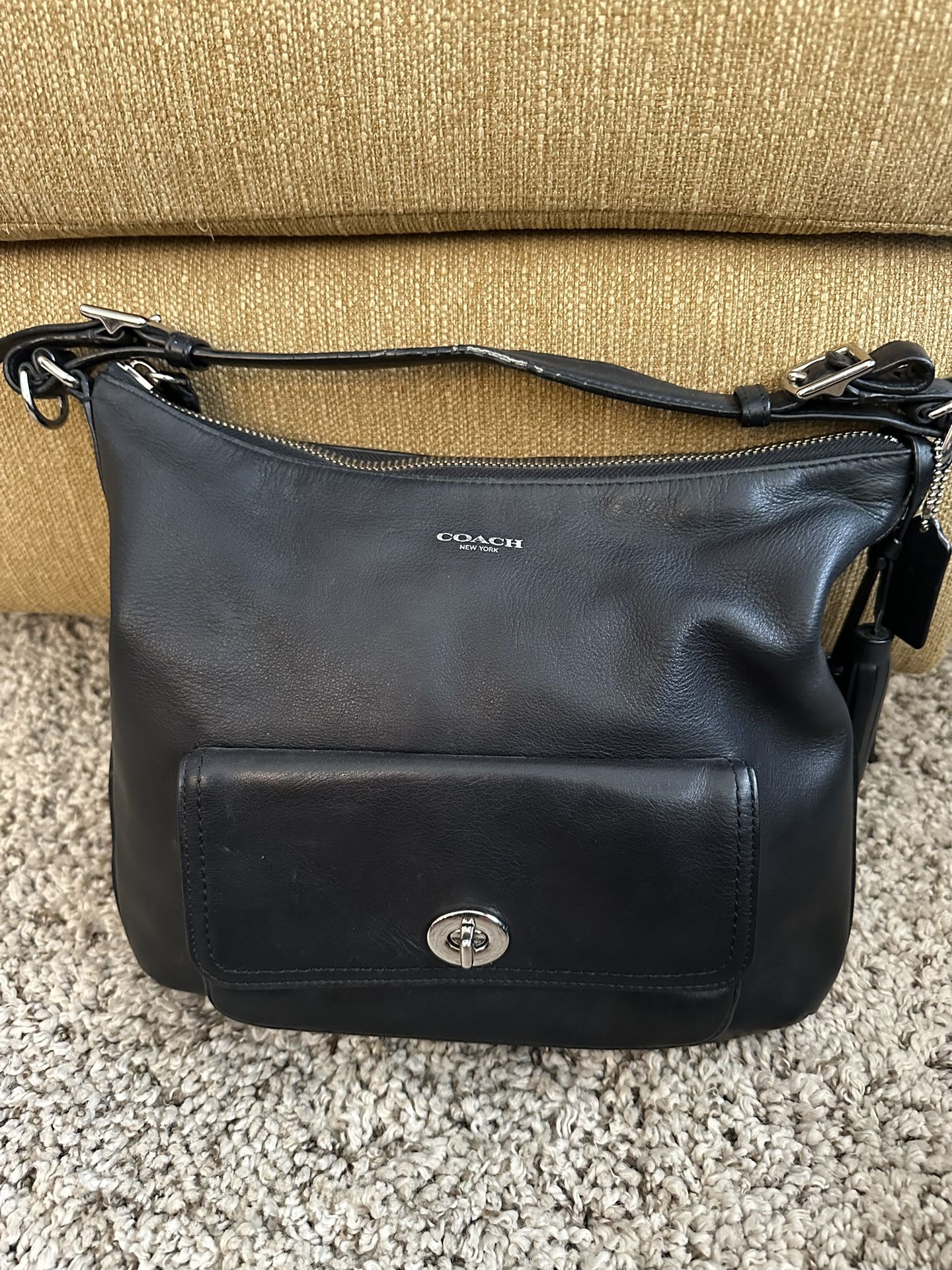 Coach Black Leather Courtenay Handbag Purse
