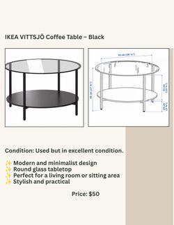 Ikea coffee table black