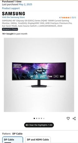 SAMSUNG 49" Odyssey G9 game monitor