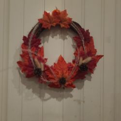 12 Inch Fall Wreath  each piece Uniquely Made