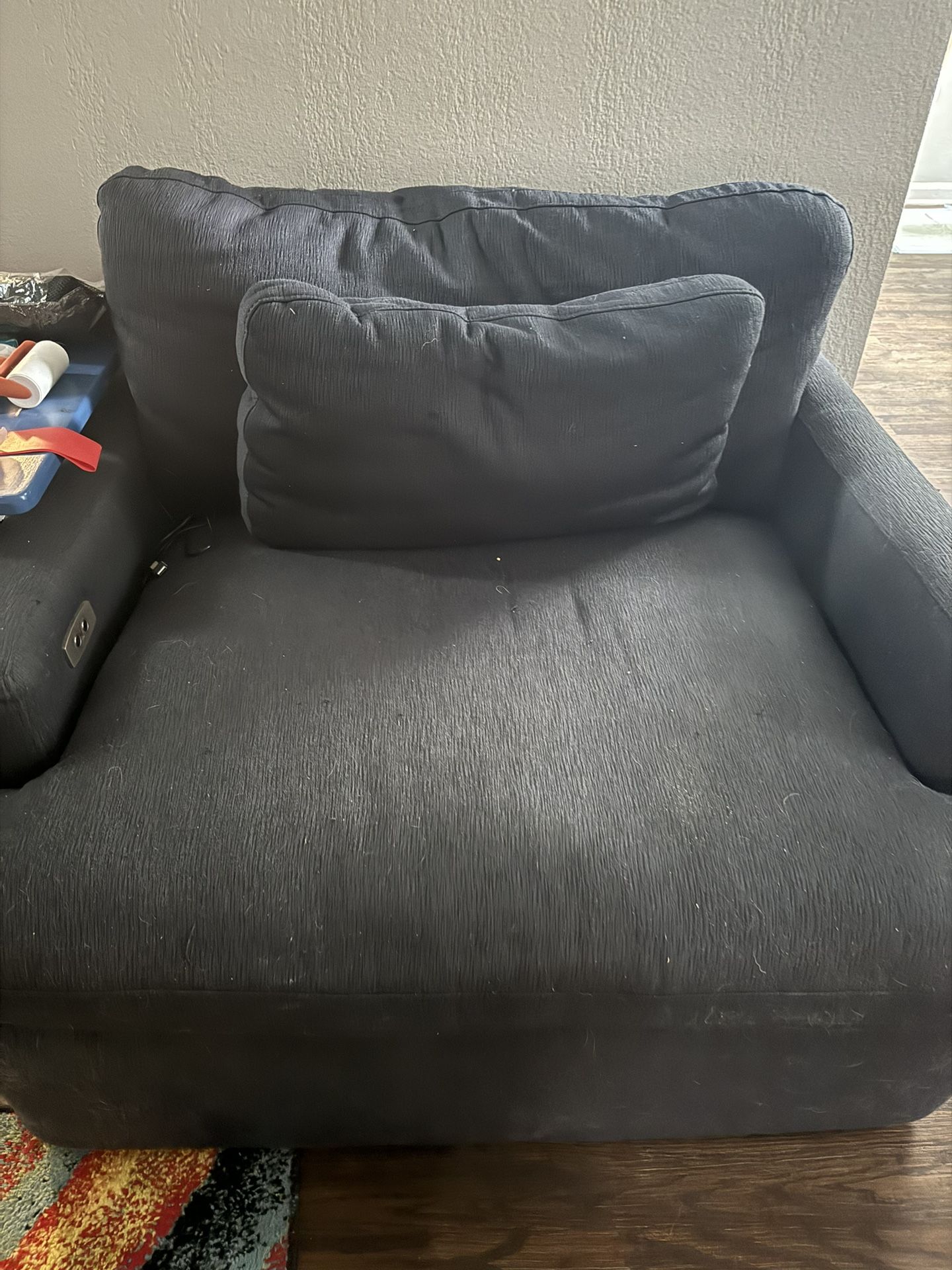 Navy Blue Oversized Recliner