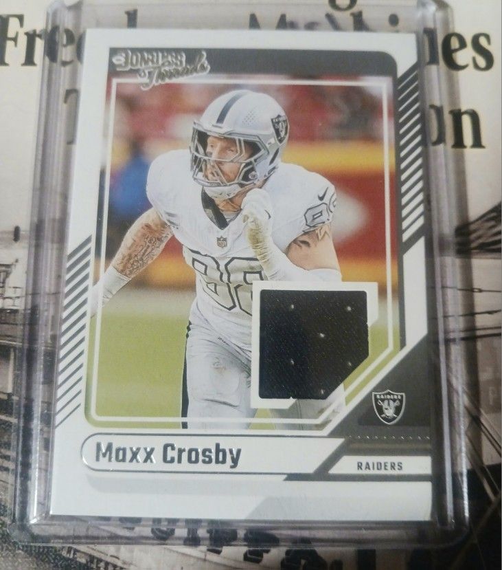 Very Nice Panini Maxx Crosby Rookie Game Worn Jersey Card 