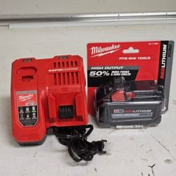 Milwaukee M18 18-Volt Lithium-Ion HIGH OUTPUT Starter Kit with XC 8.0Ah Battery and Rapid Charger Brand New Tool 