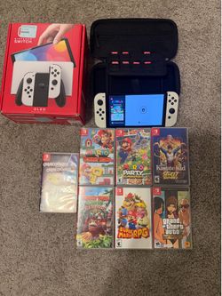 Nintendo Switch OLED with 8 games