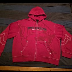 True Religion Cinched Big T size 3XL Zip Up Hoodie.
