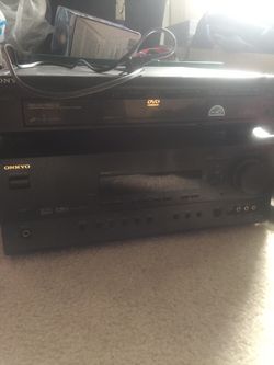 Onkyo home audio receiver with Sony DVD player