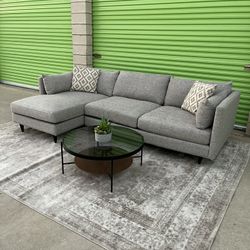 *Free Delivery* Large Deep Gray Modern Sectional Couch Sofa