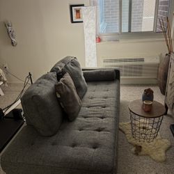 Modern Gray Chaise Couch - Ashley Zardoni Charcoal
