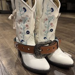 New Girls Western Boots And Belt