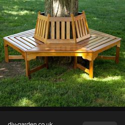 Wooden Garden Bench Tree Wrap Seating