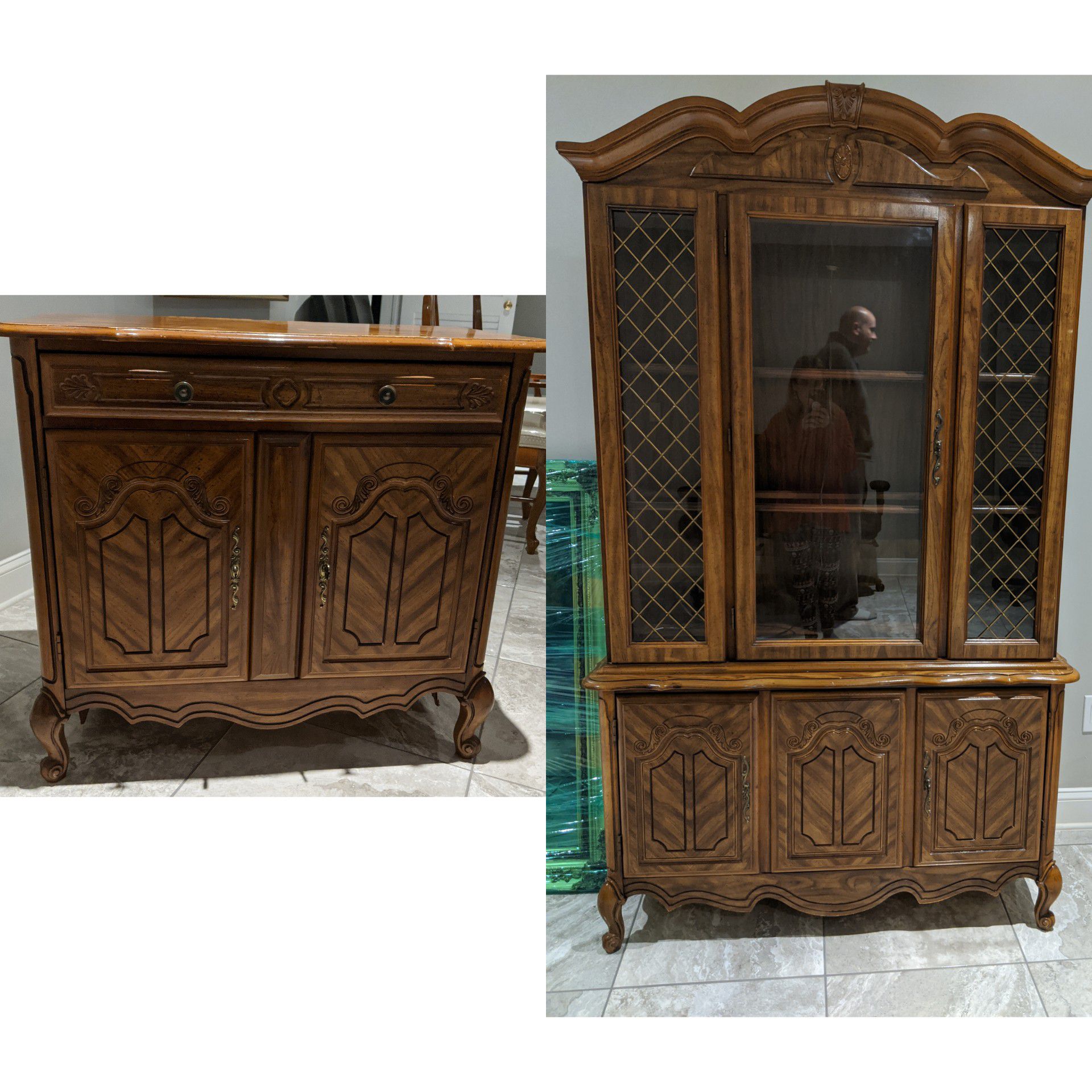 Wooden China cabinet and buffet