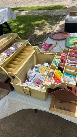 Tackle box with beads for Jewelry making