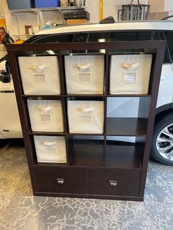 Bin Storage Shelf with drawers