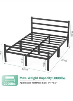 Full Size Bed Frame with Headboard and Footboard (Mattress NOT included)