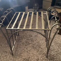 Vintage Like New Heavy, Sturdy Gold Wrought Iron French Vanity Stool