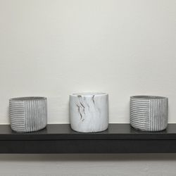 Gray Wash Marble Ceramic Pots