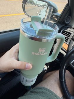 Stanley Quencher H2.0 FlowState Tumbler (40 oz) in the Lichen or Eucalyptus green colorway