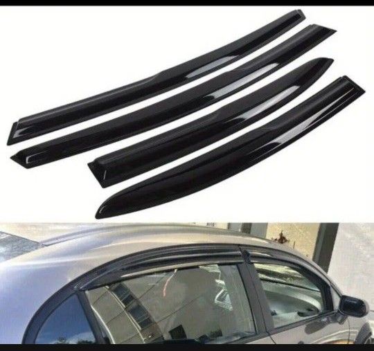 4PCS Acrylic Window Visors Sun Shades Rain Deflectors Air Vents For Honda Civic 2006-2011