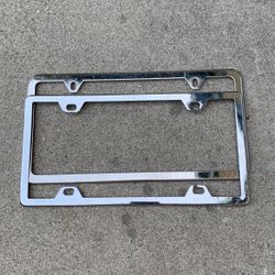 Chrome License Plate Frame Set For Front And Read
