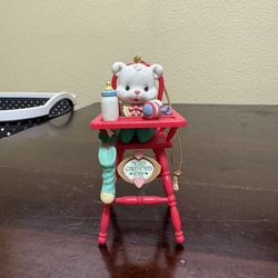 Vintage 1994 Merry Christmas Baby Holiday Ornament High Chair 