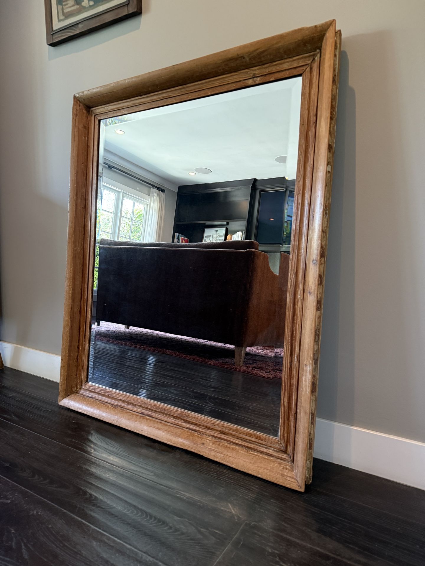 Antique Large Wooden Mirror