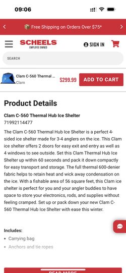 Clam C-560 Thermal Hub Ice Shelter
