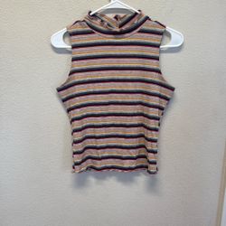 Candie’s Women’s Medium M Striped Tank Shirt Top