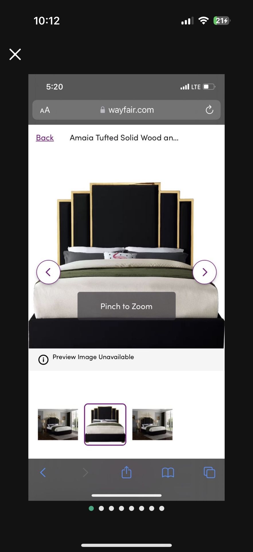FULL BEDROOM SET Queen Size Bed, Vanity, Nightstand And Ottoman 