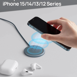 Magnetic Wireless Charger Compatible with MagSafe Charger/iPhone 16e/16/16 Plus/16 Pro/16 Pro Max/15