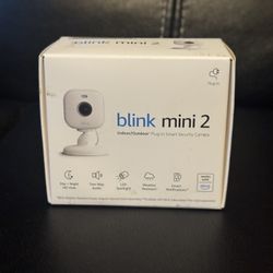 BLINK Mini 2 Wired Indoor/Outdoor Smart Security Camera with 1080p HD, 2-way. talk & audio, Color Night Vision, White