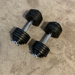 Adjustable Dumbbells - Total 105 Pounds 