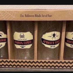NEW In Box Halloween Highball Drinking Glass Set Of 4