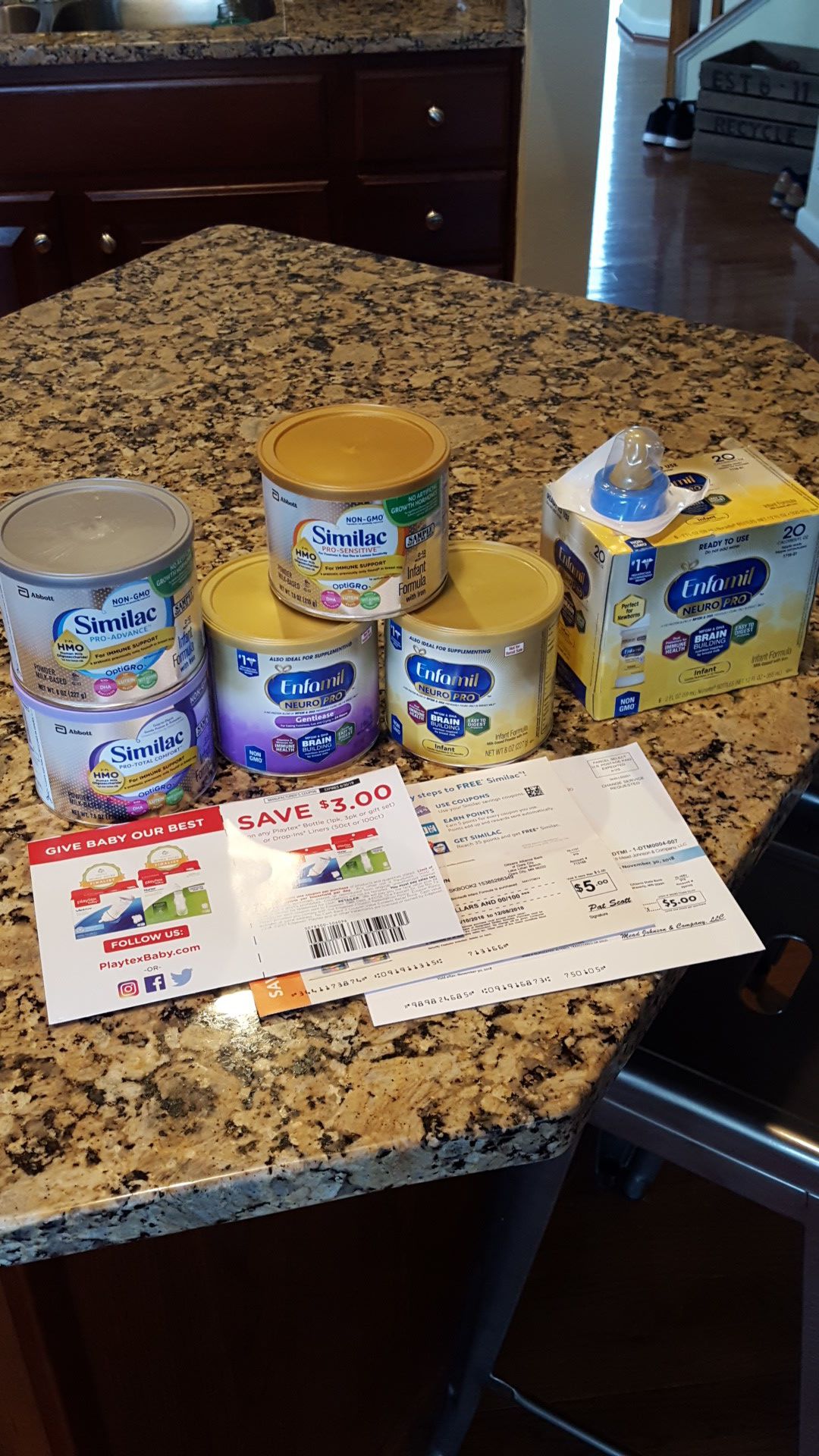 Baby formula and coupons