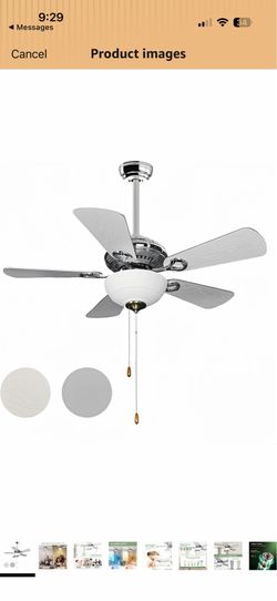 Brand new 42" Ceiling Fan with Light and Pull Chain Control, Noiseless 5 Reversible Blades, 3 Speeds indoor/outdoor ceiling fan for Bedroom, Kitchen a