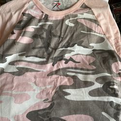 Ladies Camouflage With Pink Top Adorable.  NEW