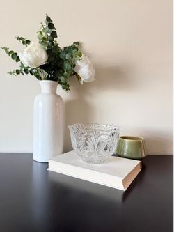 Elegant Hand Cut Crystal Bowl – Entryway Catchall, Candy or Jewelry Dish