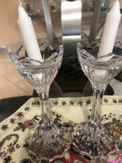 2 set candle holder crystal good quality