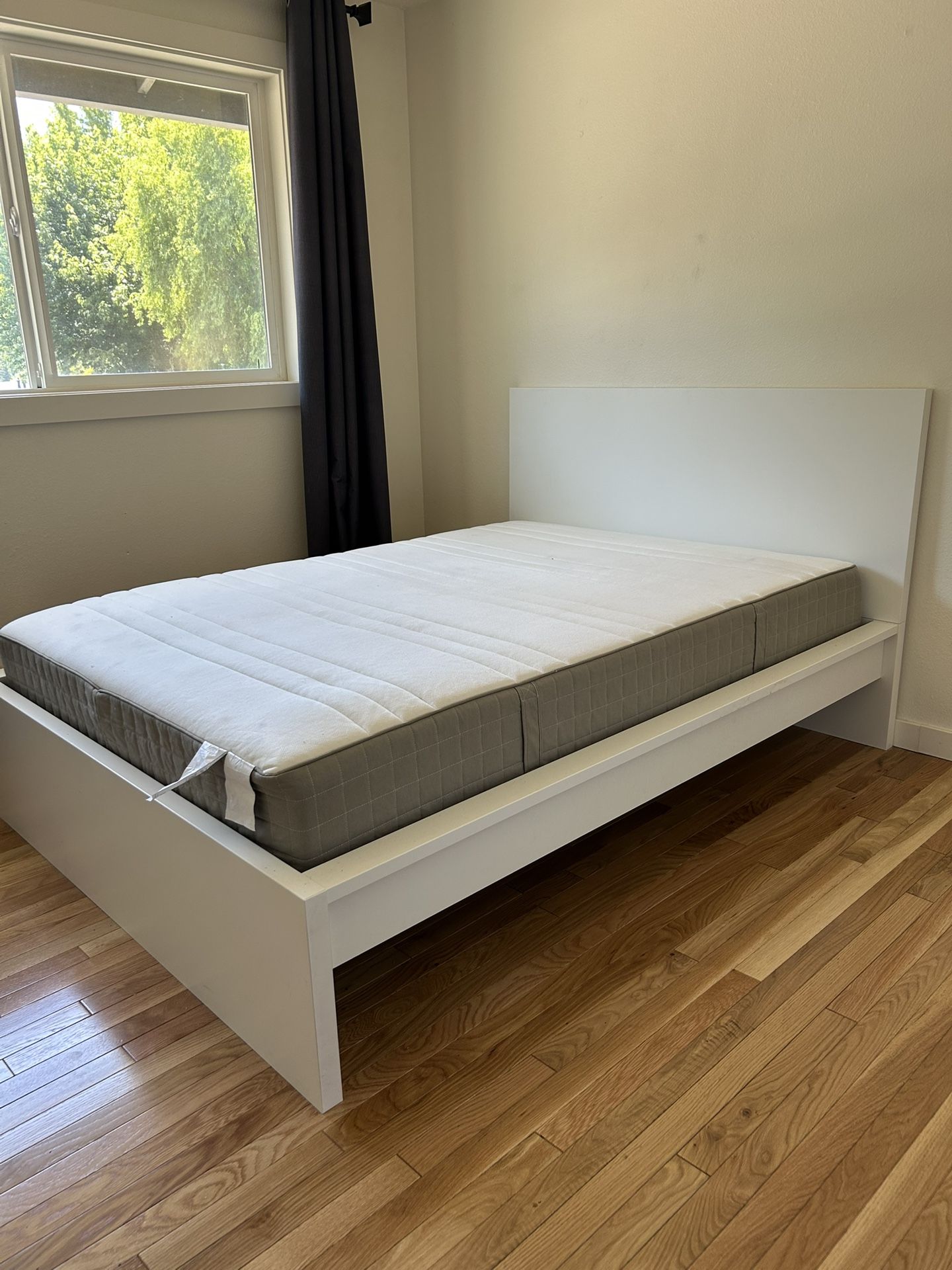 Double Bed IKEA White Malm Style