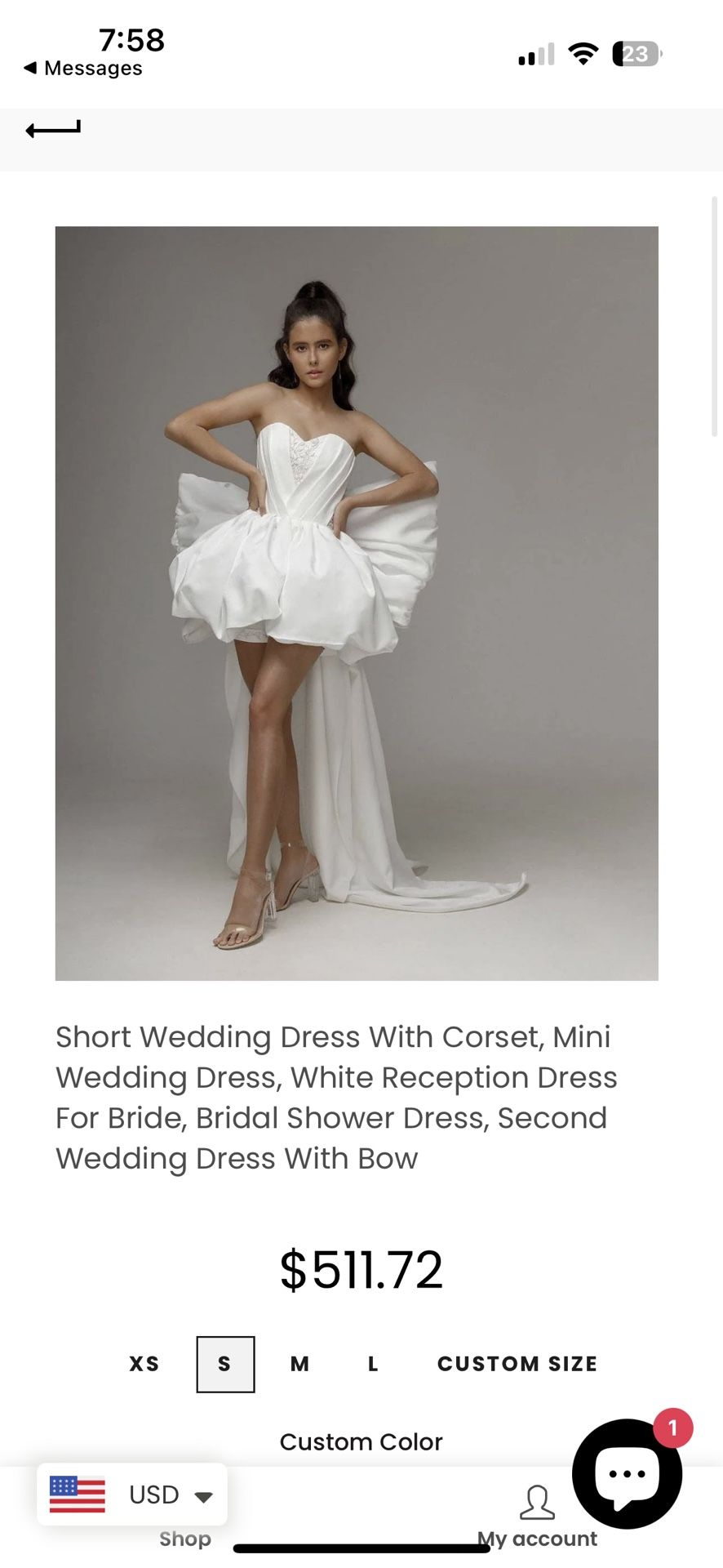 Extremely Good Quality Short Dress With Bow Wedding Dress For Cheap - Pickup/ Try Out Around Cerritos, Norwalk