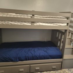 Twin Bunk Bed & Matresses 