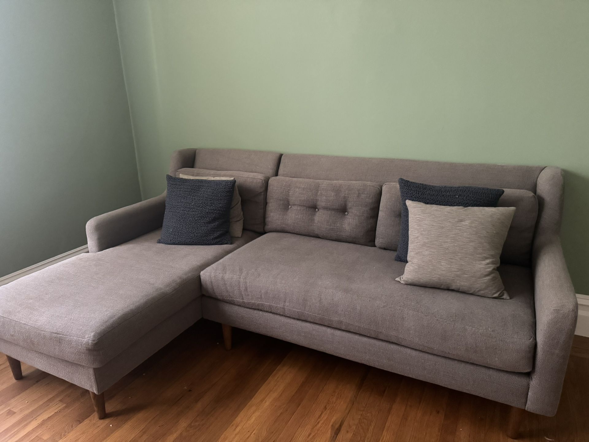 West Elm Crosby Mid-Century 2-Piece Chaise Sectional Sofa