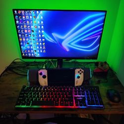 Rog Ally Handheld Gaming PC 512gb With Grip Case And Charger Like New 