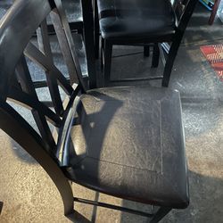Black Dining Table W/ 4 Chairs Included 