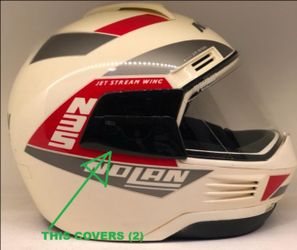 Vintage 1980s/ Nolan N35 Jet Stream Wing Motorcycle side pivot covers