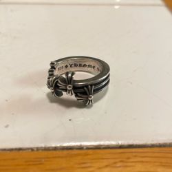 Chrome Heart Size 7 And 8   Two Available Triple Cross Silver Curve Ring 3