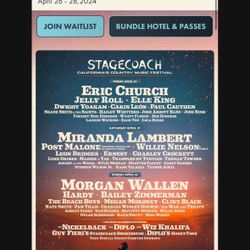 2- Stagecoach Tickets. 3 Day Passes