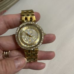 Michael Kors Sterling Steel/ Gold /diamond Watch